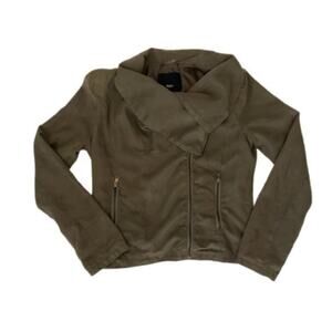 Mossimo Wrap Collar Green Jacket w/ Front Zip Pockets - Medium